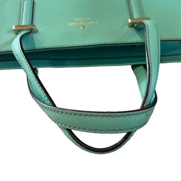 Kate Spade Leather Cedar Street Hayden Satchel Turquoise - Picture 6 of 11